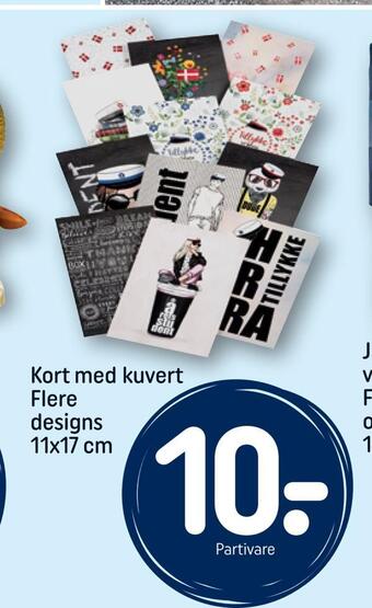 REMA 1000 Kort med kuvert flere designs 11x17 cm tilbud