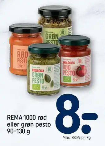 Rema 1000 rød eller grøn pesto