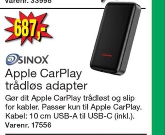 Harald Nyborg Sinox adapter tilbud