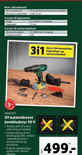 Lidl 3i1 batteridrevet kombiudstyr tilbud