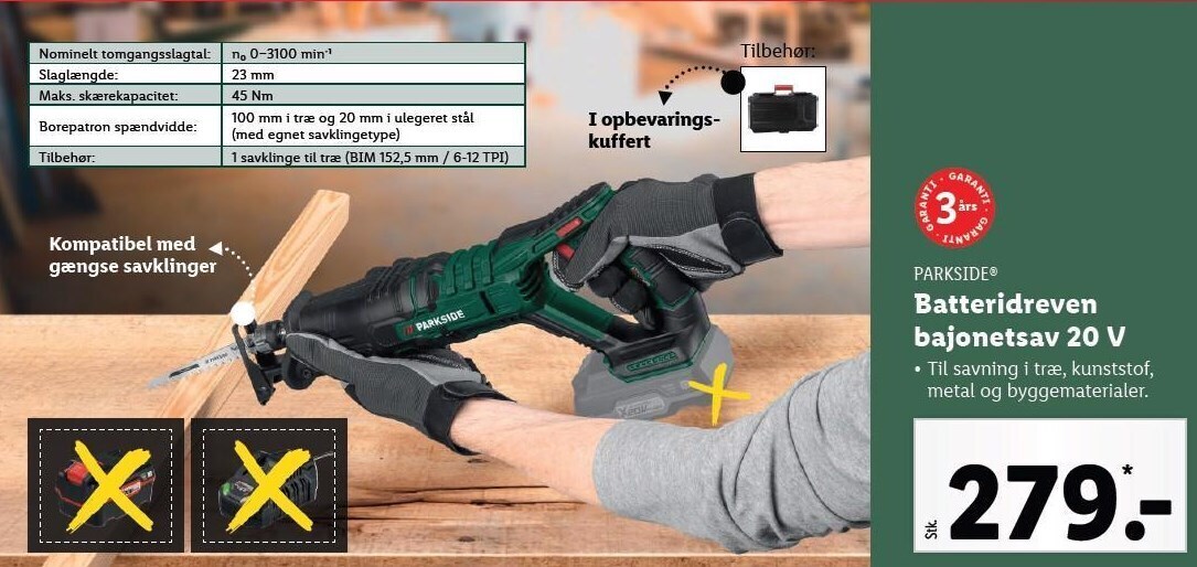 Lidl Batteridreven bajonetsav tilbud