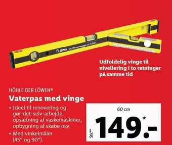 Lidl Vaterpas m. vinge tilbud
