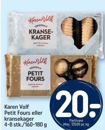 REMA 1000 Karen volf petit fours eller kransekage tilbud
