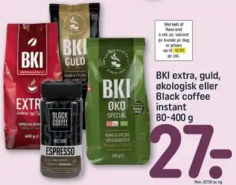 Bki extra, guld. økologisk eller black coffee instant