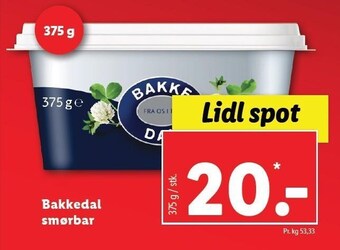 Bakkedal smørbar