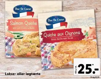 Lidl Lakse- el. løgtærte tilbud