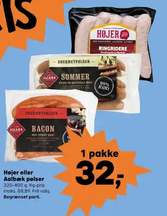 Kvickly Højer pølser ringridderpølser tilbud