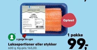 Kvickly Insula lakseportioner tilbud