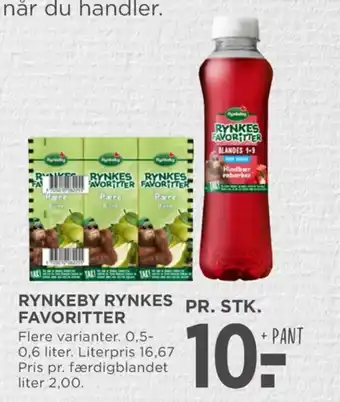 Rynkes favoritter konc. frugtsaft hindbær rabarber