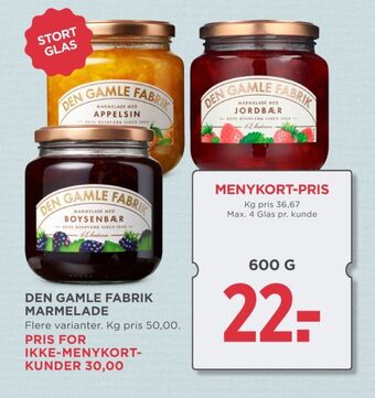 MENY Den gamle fabrik marmelade tilbud