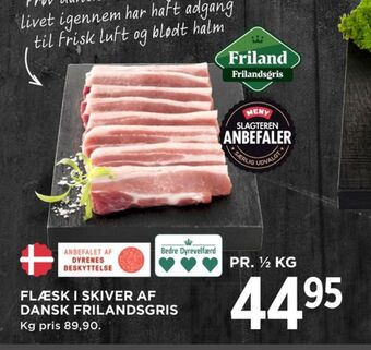 MENY Friland frilandsgris flæsk i skiver tilbud