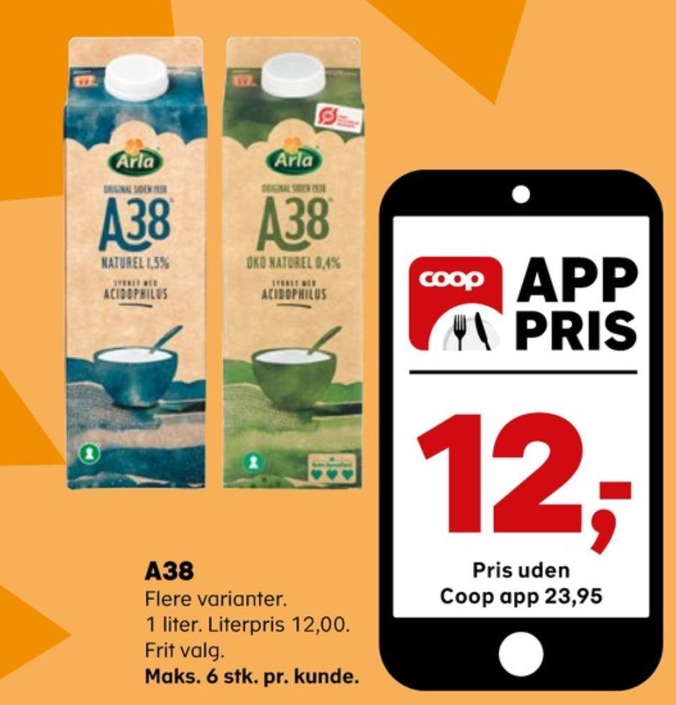 SuperBrugsen Arla a-38 naturel 1,5% tilbud