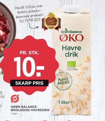 MENY Grøn balance havredrik tilbud