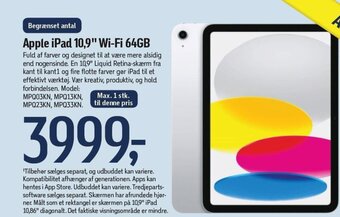 Føtex Apple iPad 10,9" Wi-Fi 64GB tilbud