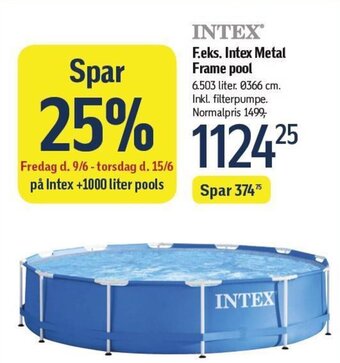 Føtex INTEX F.eks. Intex Metal Frame pool tilbud