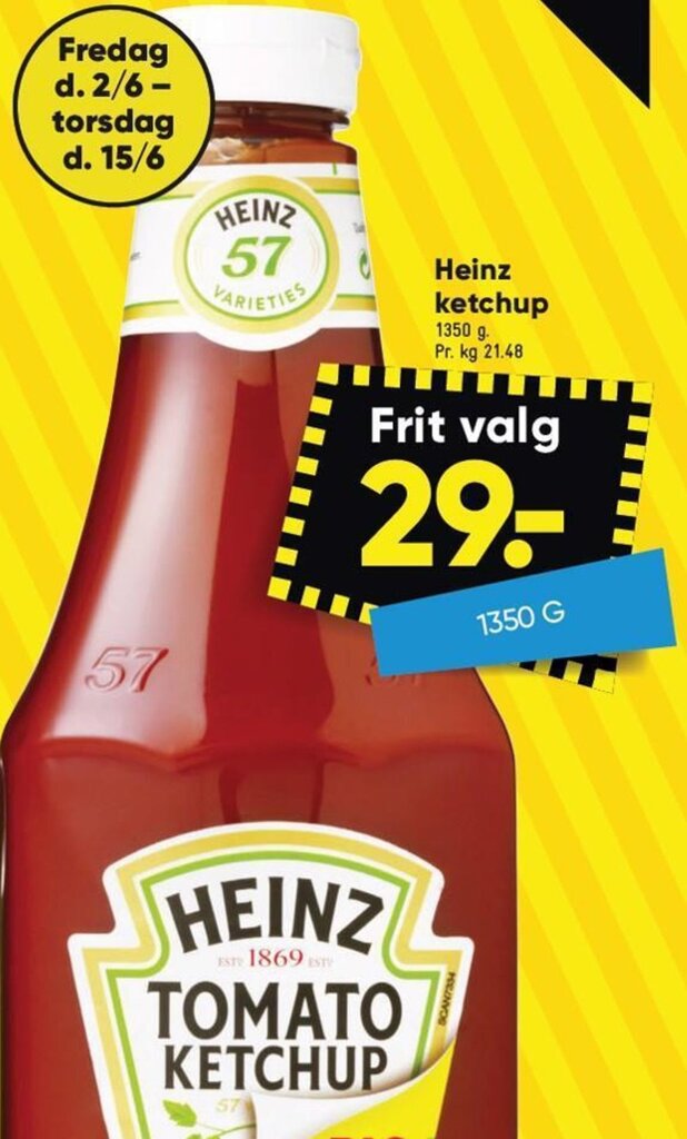 Heinz ketchup tilbud hos Bilka