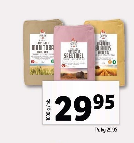 Lidl Fintsigtet manitoba, fintsigtet speltmel eller fuldkorns ølandshvedemel tilbud