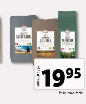 Fuldkorns grahamsmel, fuldkorns rugmel eller skårne rugkerner