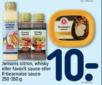 REMA 1000 Jensens citron, whisky eller favorit sauce eller K-bearnaise sauce tilbud