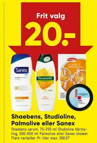 Bilka Shaebens, Studioline, Palmolive eller Sanex tilbud