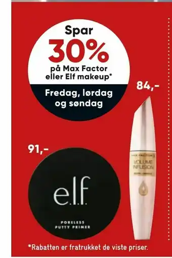 Bilka Max Factor eller Elf makeup tilbud