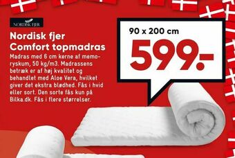 Bilka Nordisk fjer Comfort topmadras tilbud
