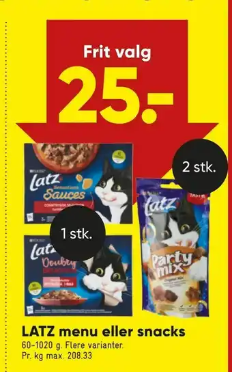 Bilka LATZ menu eller snacks tilbud