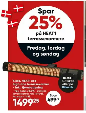 Bilka HEAT1 eco high-line terrassevarmer - Inkl. fjernbetjening tilbud