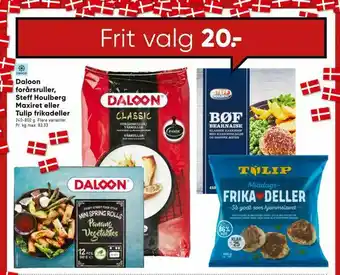 Bilka Daloon forårsruller, Steff Houlberg Maxiret eller Tulip frikadeller tilbud