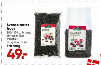 Bilka Svansø tørret frugt tilbud