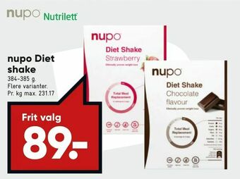 Bilka nupo Diet shake tilbud