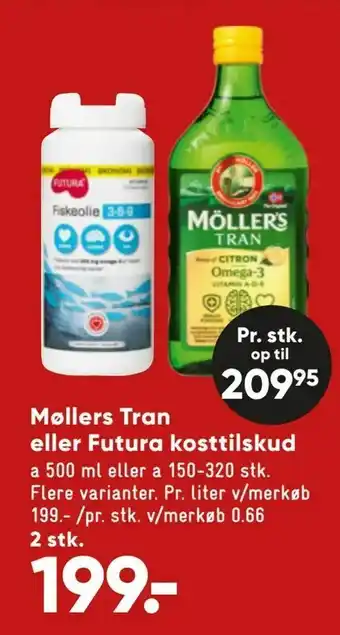 Bilka Møllers Tran eller Futura kosttilskud tilbud