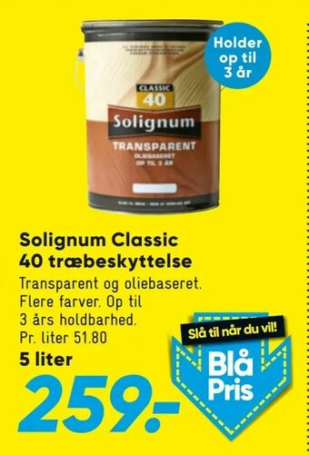 Bilka Solignum Classic 40 træbeskyttelse tilbud