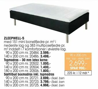 Daells Bolighus Sættilbud boxmadras inkl. topmadras tilbud