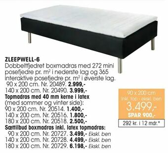 Daells Bolighus Sættilbud boxmadras inkl. latex topmadras tilbud