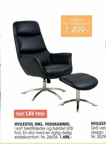 Daells Bolighus Hvilestol inkl. fodskammel tilbud