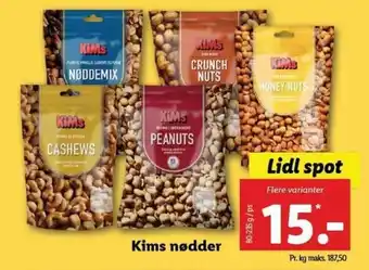 Lidl Kims Nødder 80-235g tilbud