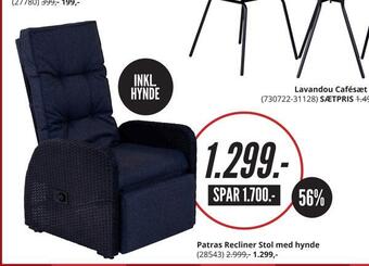 My Home Patras recliner stol med hynde tilbud