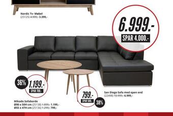 My Home San diego sofa med open end tilbud