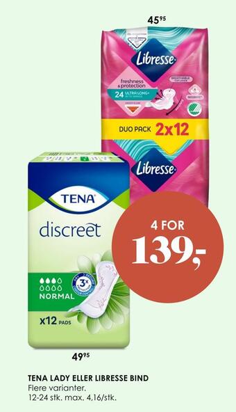 Matas Tena lady eller libresse bind tilbud