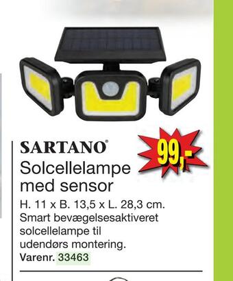 Solcellelampe med sensor