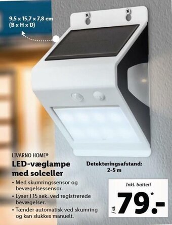 Lidl LED-Væglampe Med Solceller tilbud