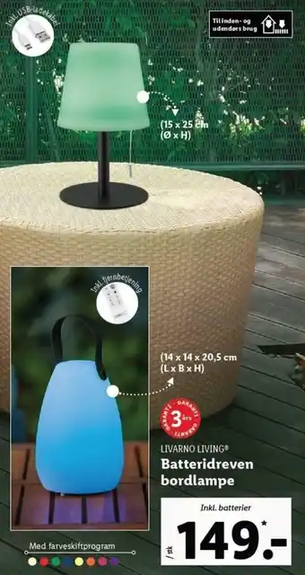 Lidl Batterideven Bordlampe tilbud