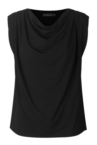 Sinnerup Créton drape bluse (sort, m) tilbud