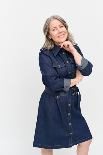 Créton crstilena kjole (dark denim blue, 38)
