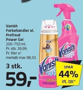 Fleggaard Vanish forbehandler eller pretreat power gel tilbud