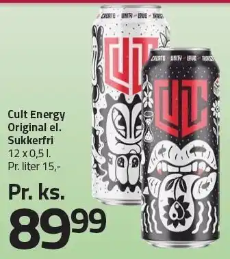 Fleggaard Cult energy original eller sukkerfri tilbud