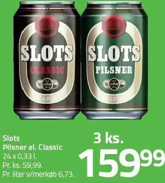 Fleggaard Slots pilsner eller classic tilbud
