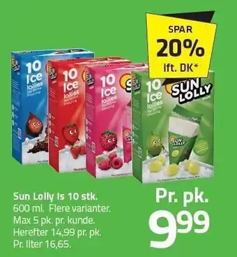 Fleggaard Sun lolly is 10 stk tilbud