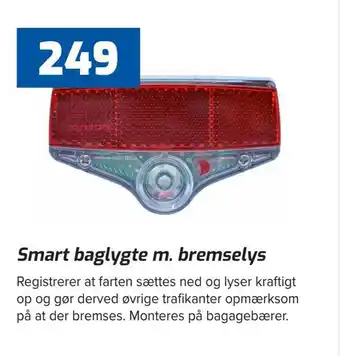 Cykelstyrken Smart baglygte m. bremselys tilbud
